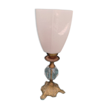 Lampe chevet salon Cristal tulipe verre blanc ancien vintage dp 0422065
