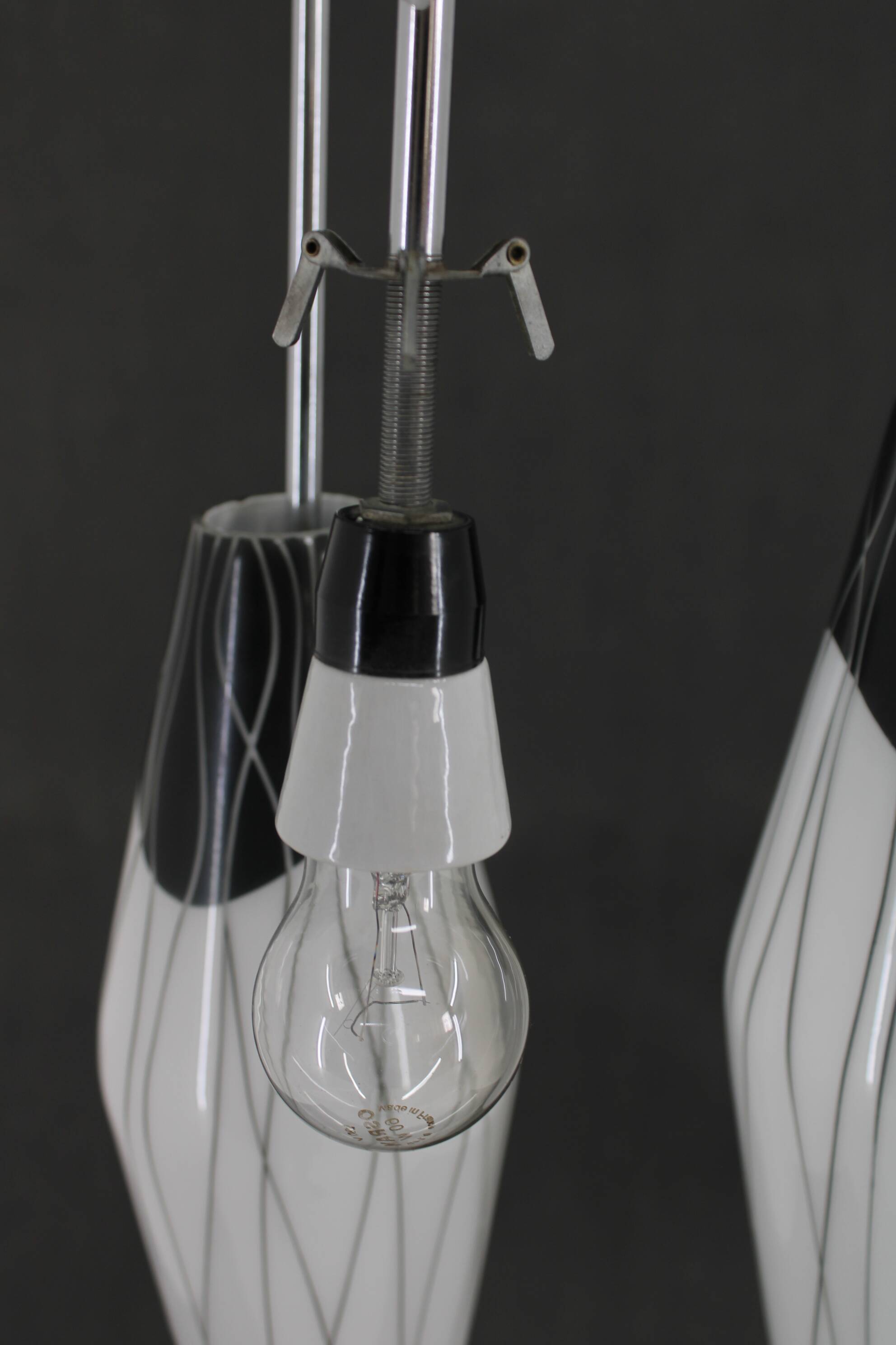 1970s Glass Pendant , Czechoslovakia