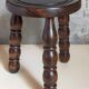 Vintage solid turned wood tripod stool