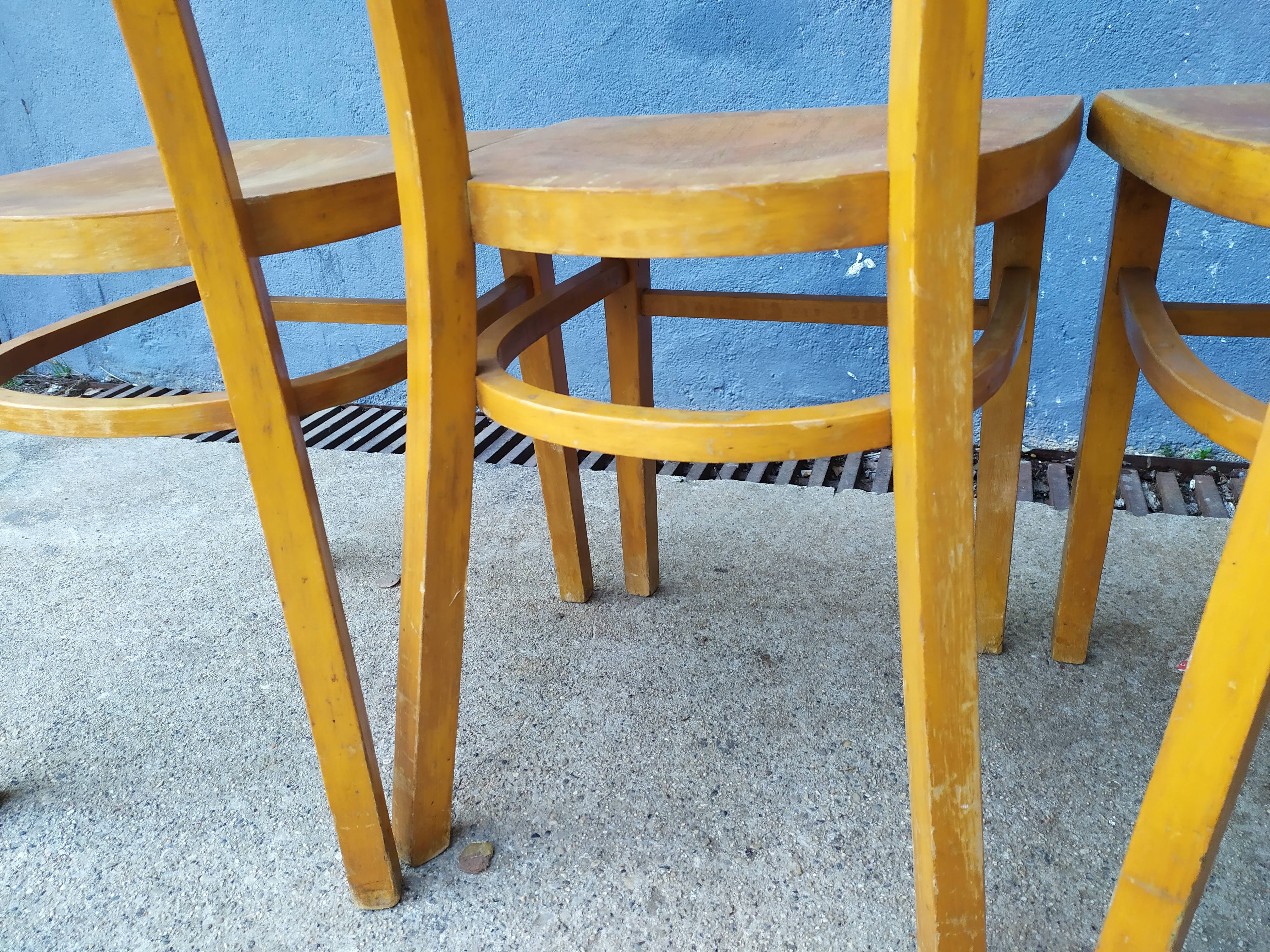 Series of 4 thonet bistro chairs