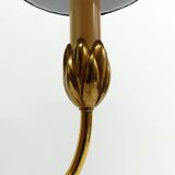Bronze water lily lamp with two arms, Lucien Gau, France 1990