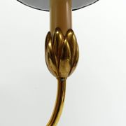 Bronze water lily lamp with two arms, Lucien Gau, France 1990