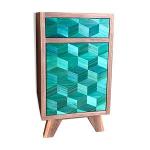 Table de chevet marqueterie