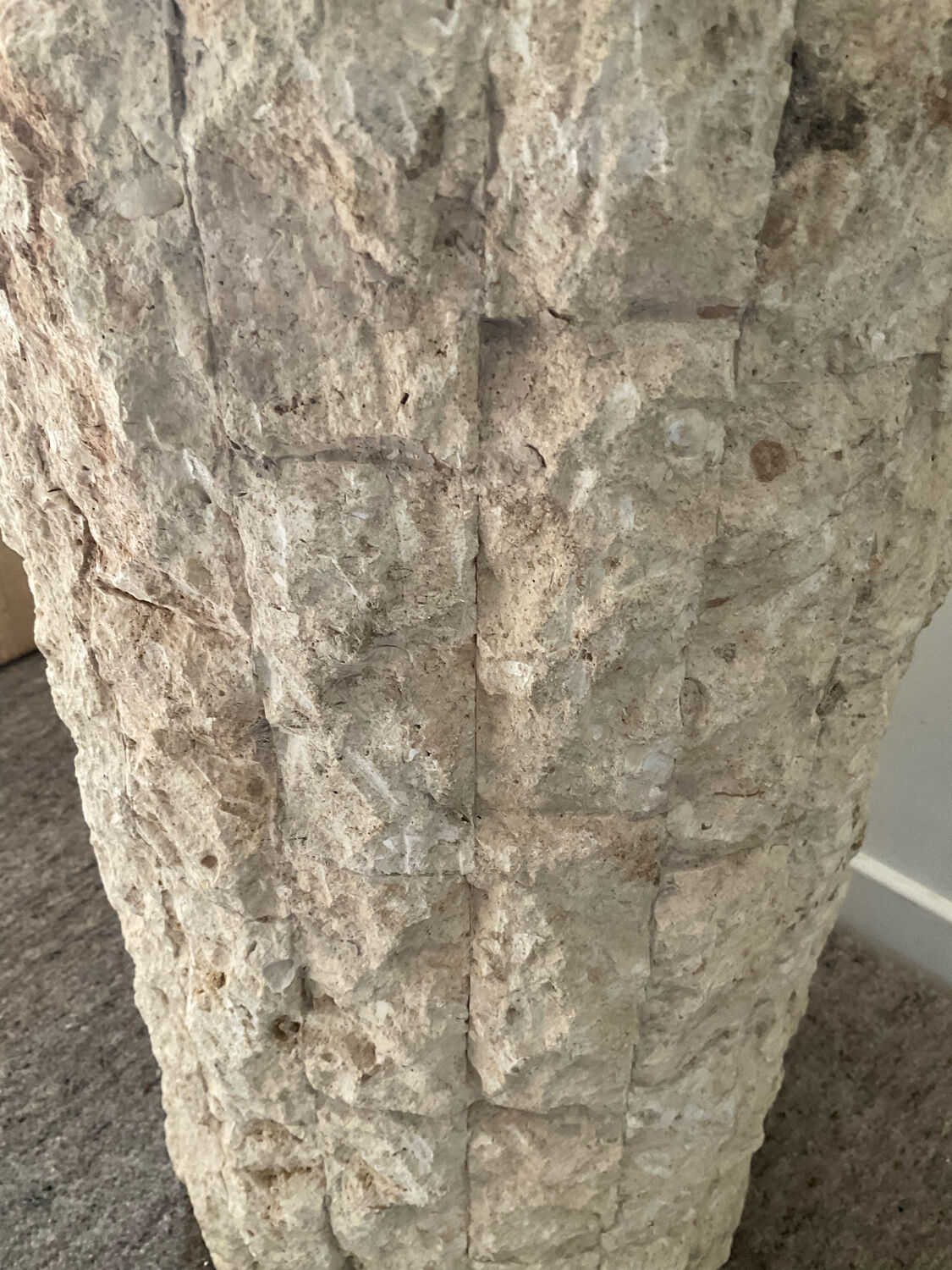 Vintage travertine column 70s-80s
