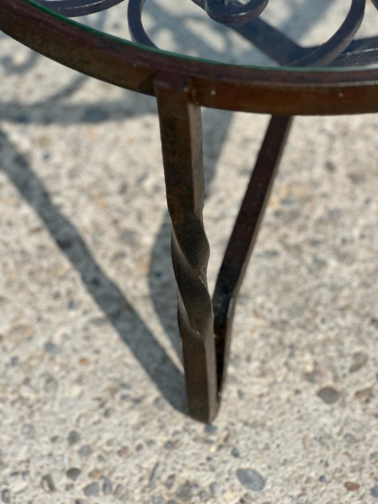 Round wrought iron coffee table 1950