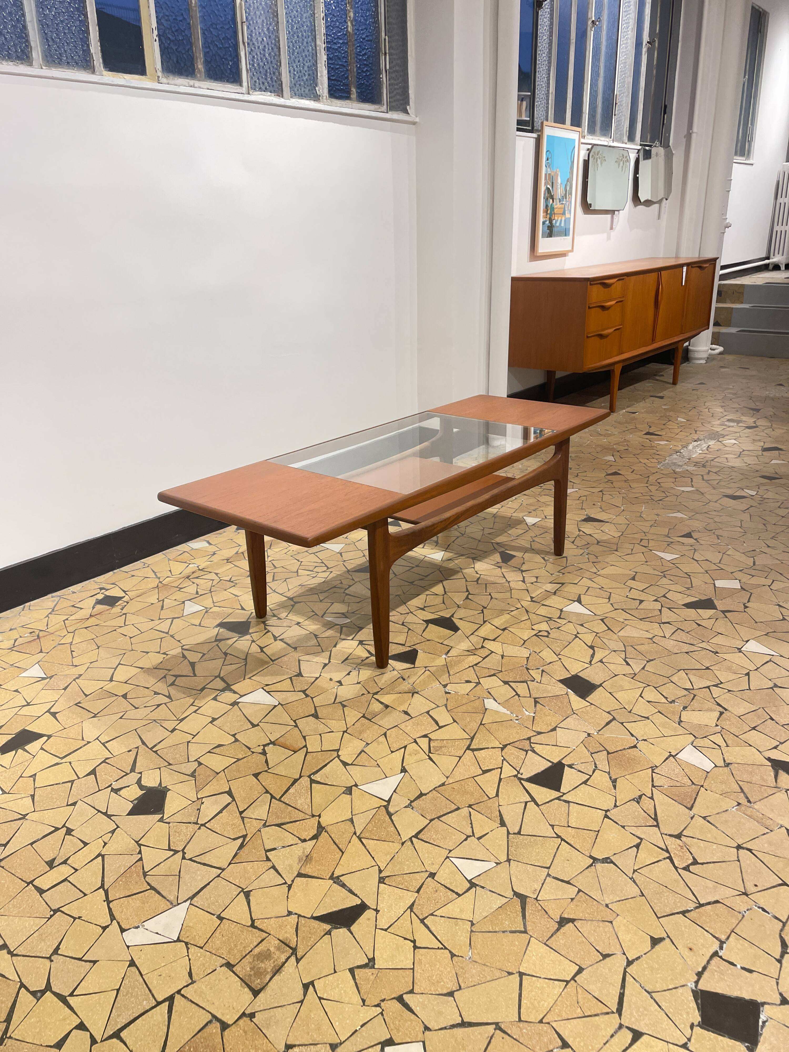 Gplan teak & glass coffee table