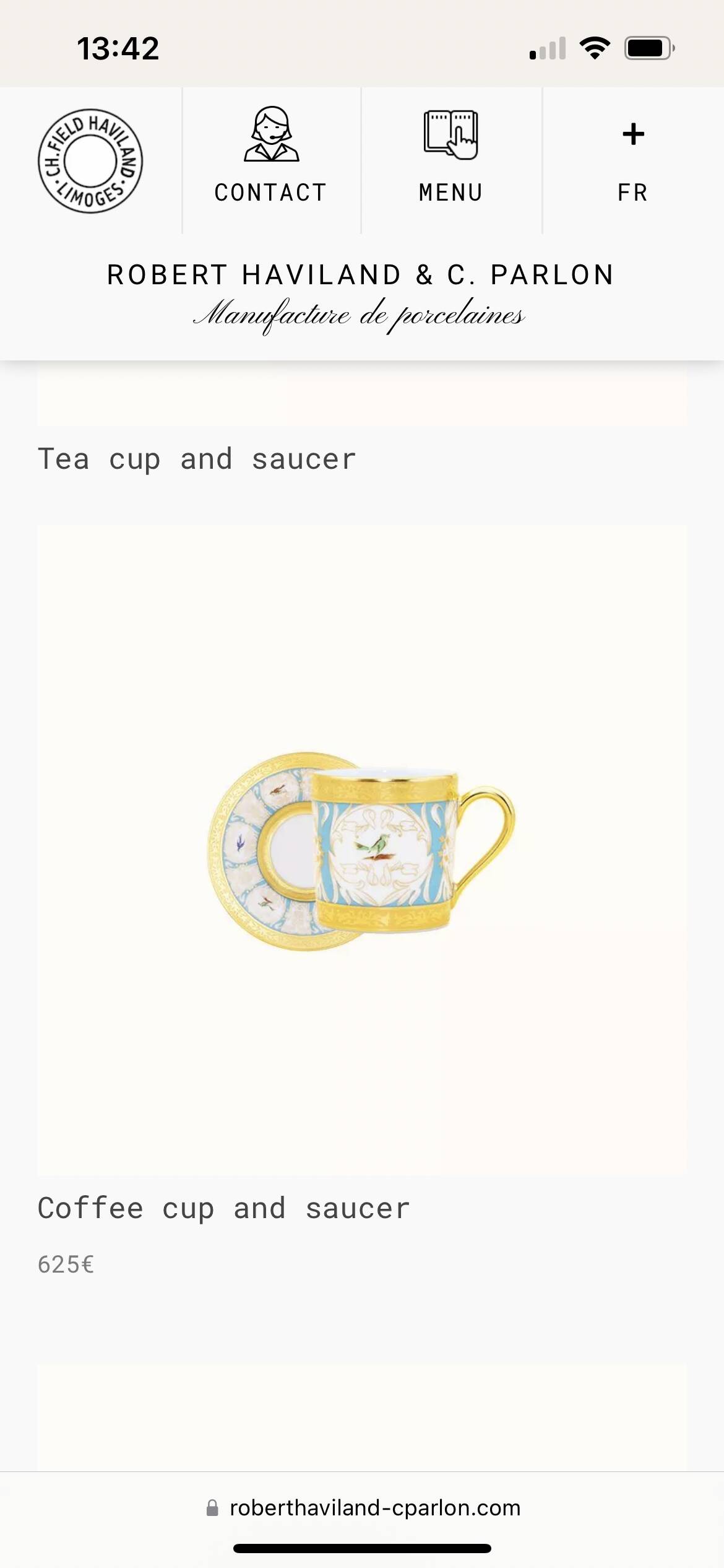 Haviland Parlon Plates and Coffee Cups Service