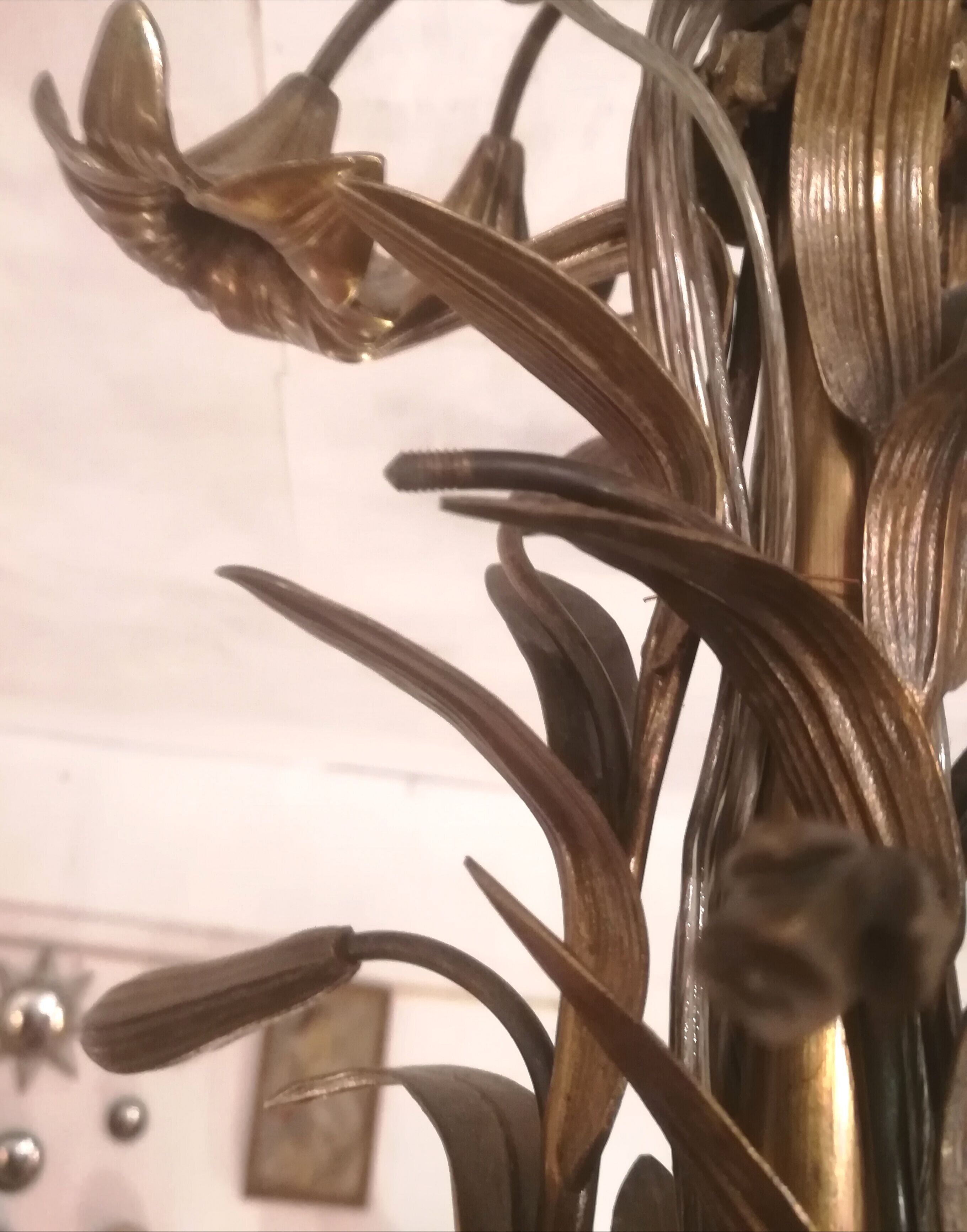 Late 19th century gilt bronze fleur-de-lis chandelier