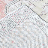 4x9 handmade distressed wool vintage rug 267x129cm