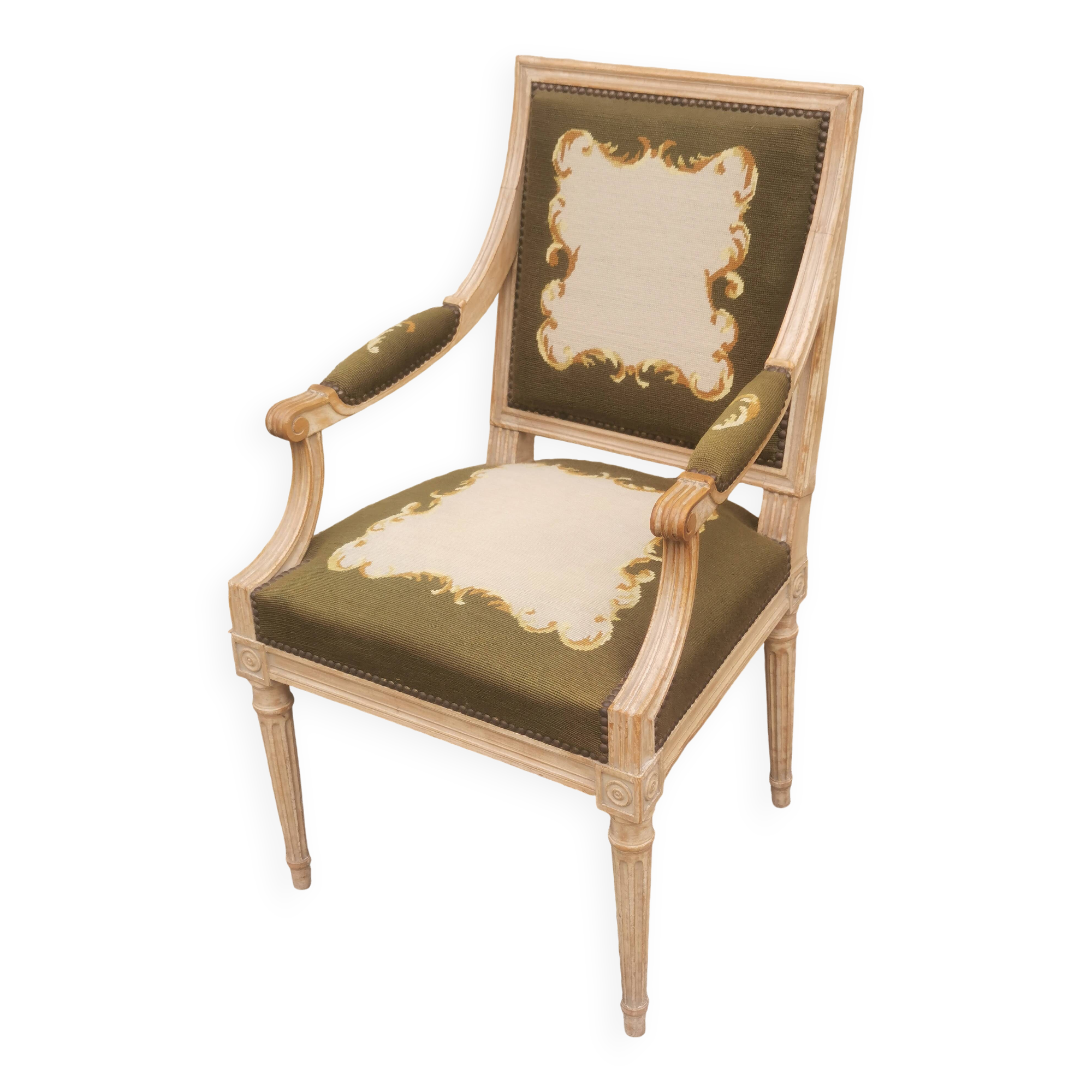 Louis xvi style upholstered armchair