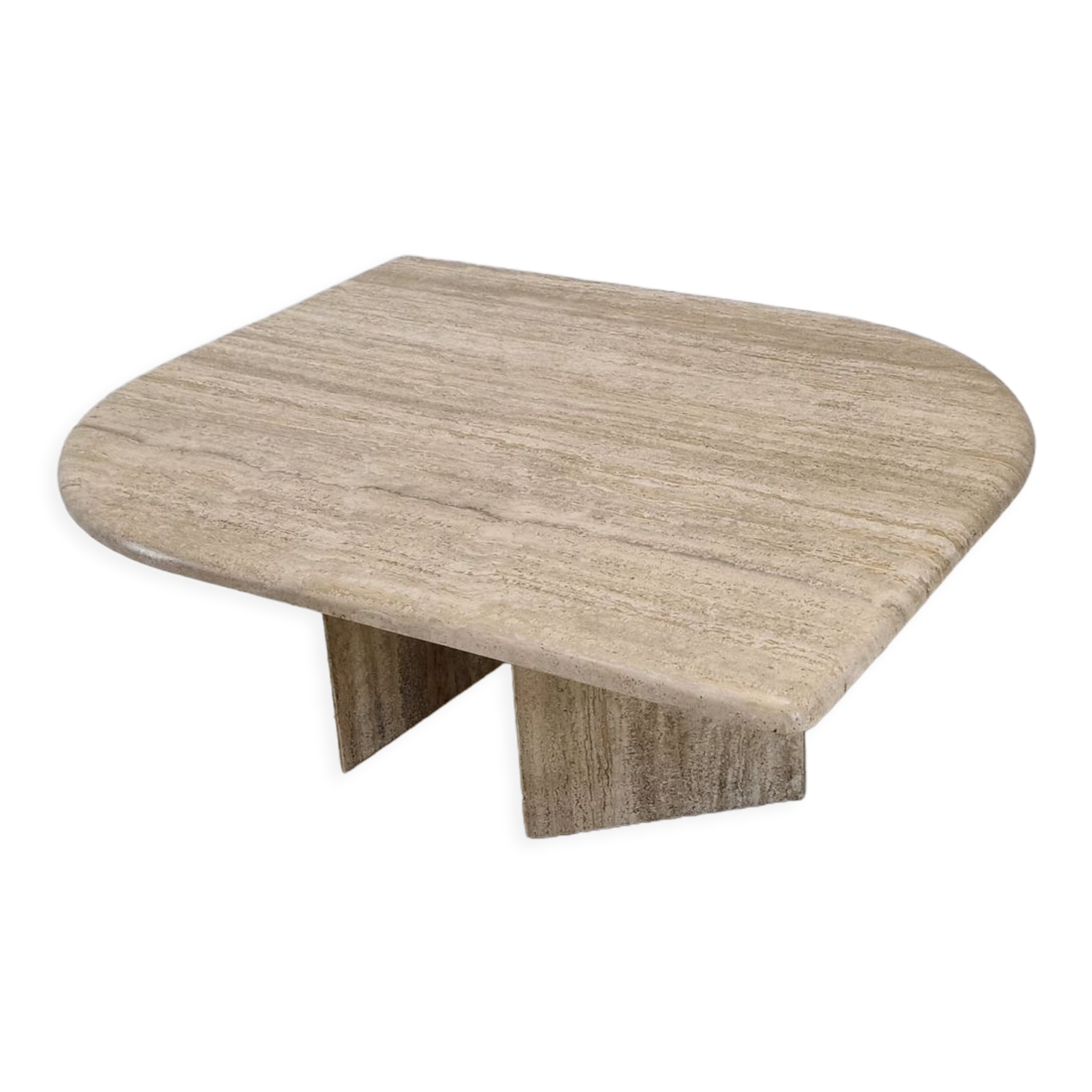 Italian travertine coffee table, 1980's