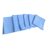 6 grandes serviettes en coton damassées teintées bleues, vintage