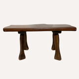 Dutch oak Brutalist Wabi Sabi organic tree table, 1960s