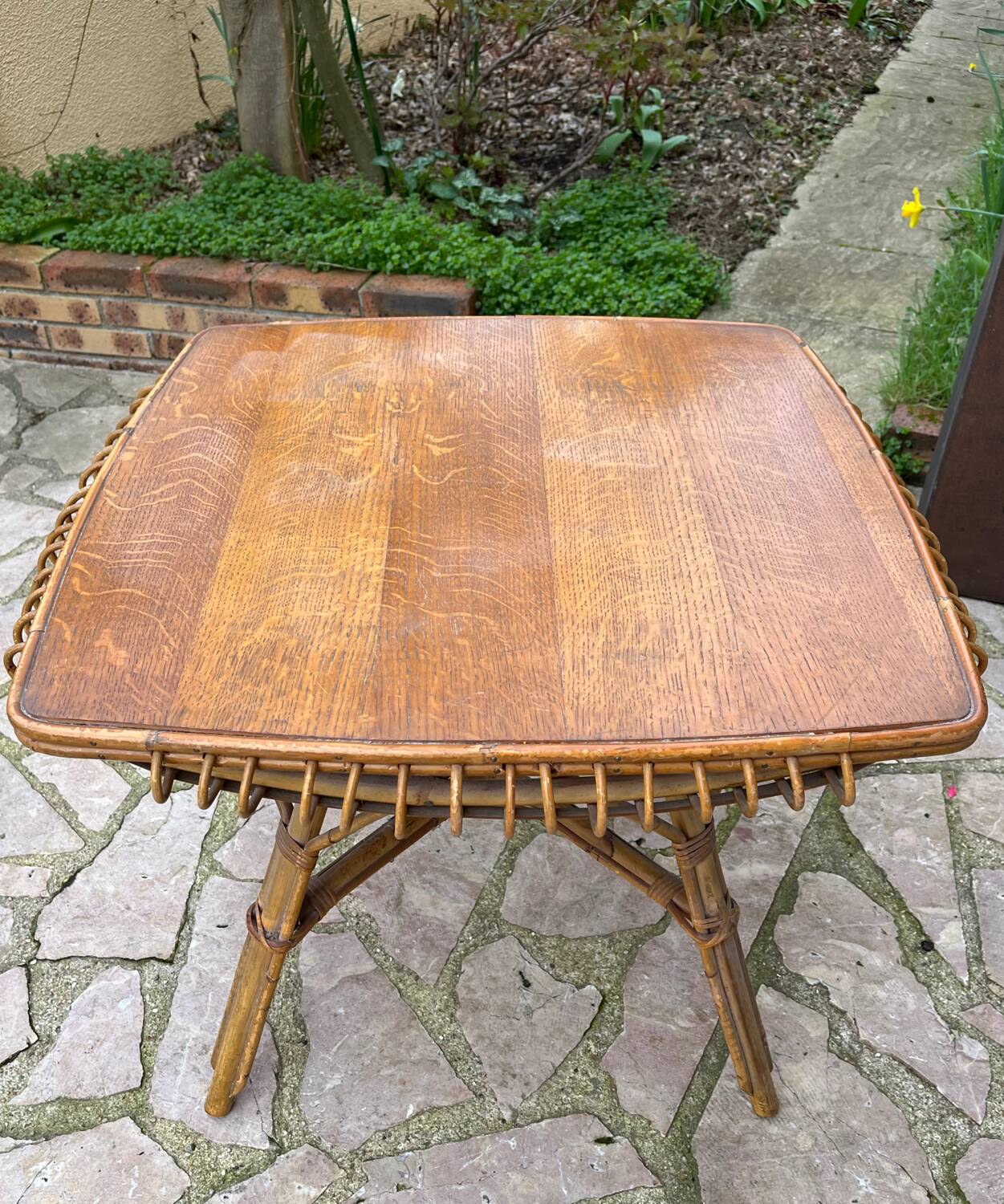 Vintage rattan coffee table