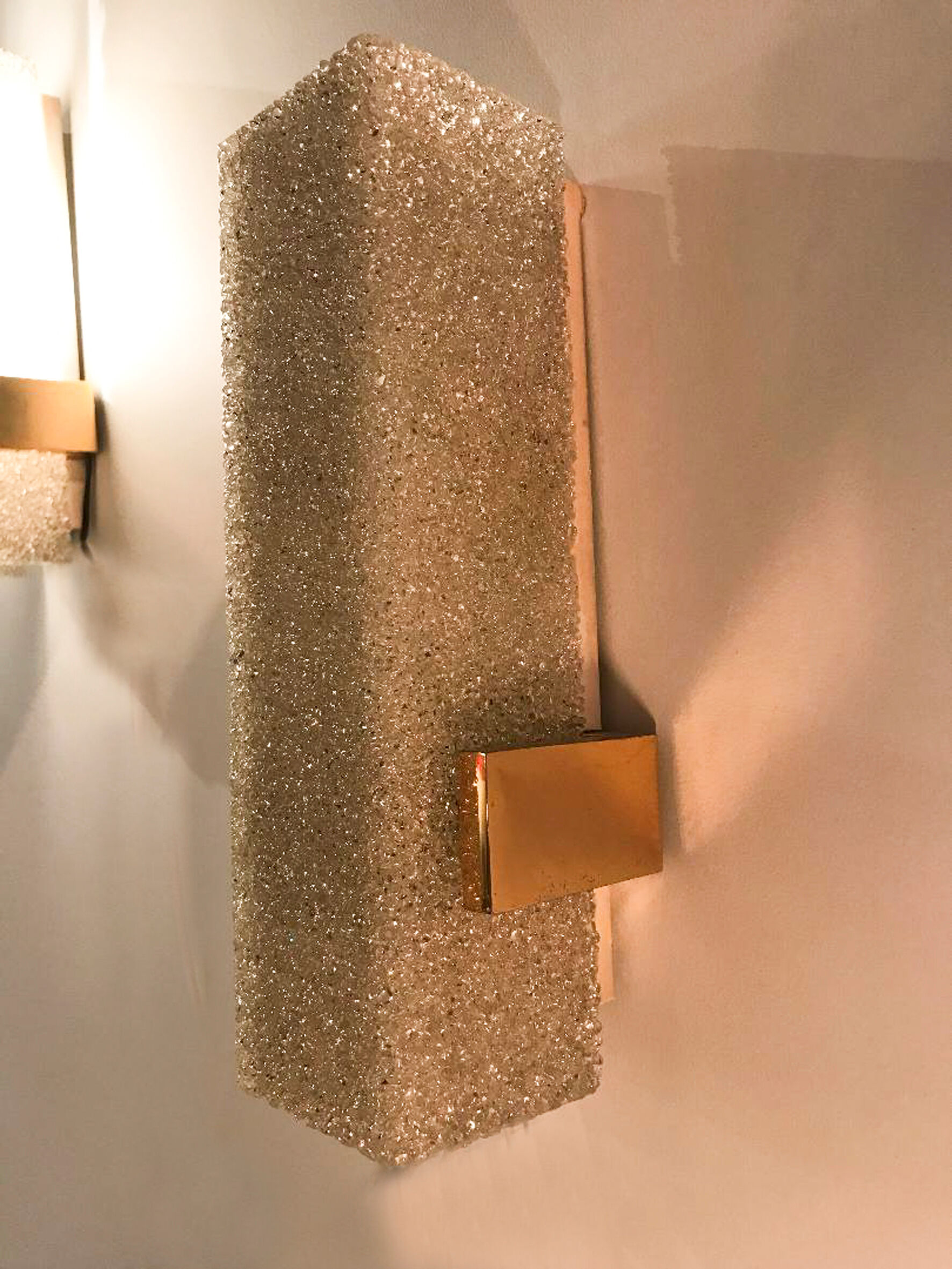 Pair of perspex wall lamp