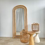 Rattan foot mirror with braces H:2m