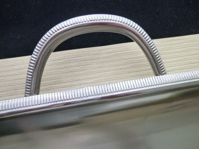 Service tray in satin stainless steel Létang and Rémy 45 x 35 cm