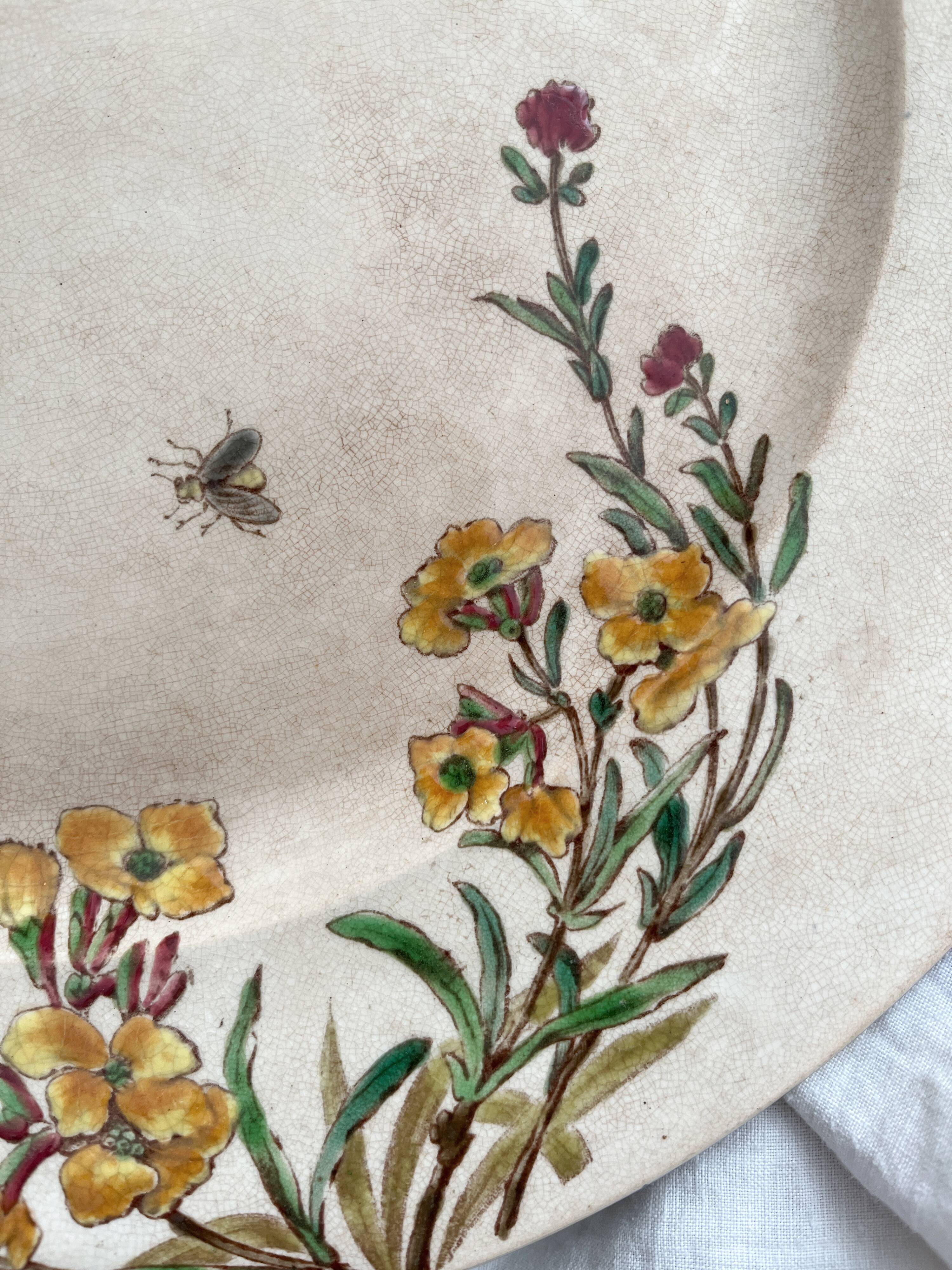 Plat rond polychrome "Nella" Jules Vieillard Bordeaux
