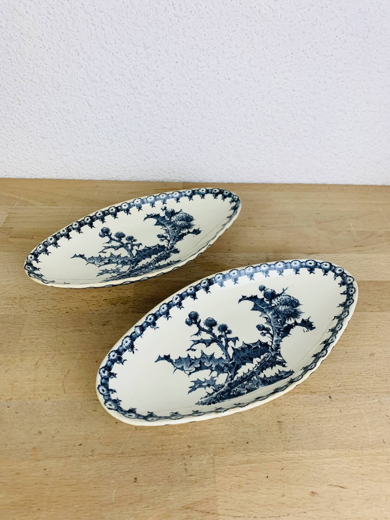 2 round dishes and 2 old Chardons model serving bowls by Gien