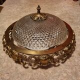 Louis XVI style bronze and glass ceiling light