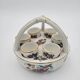 Porcelain egg dish basket with polychrome floral decoration