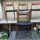 Series of 4 old scandinavian chairs wood teck - skai skaï black vintage