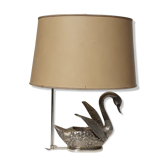 Silver bronze swan lamp 70s