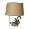 Silver bronze swan lamp 70s