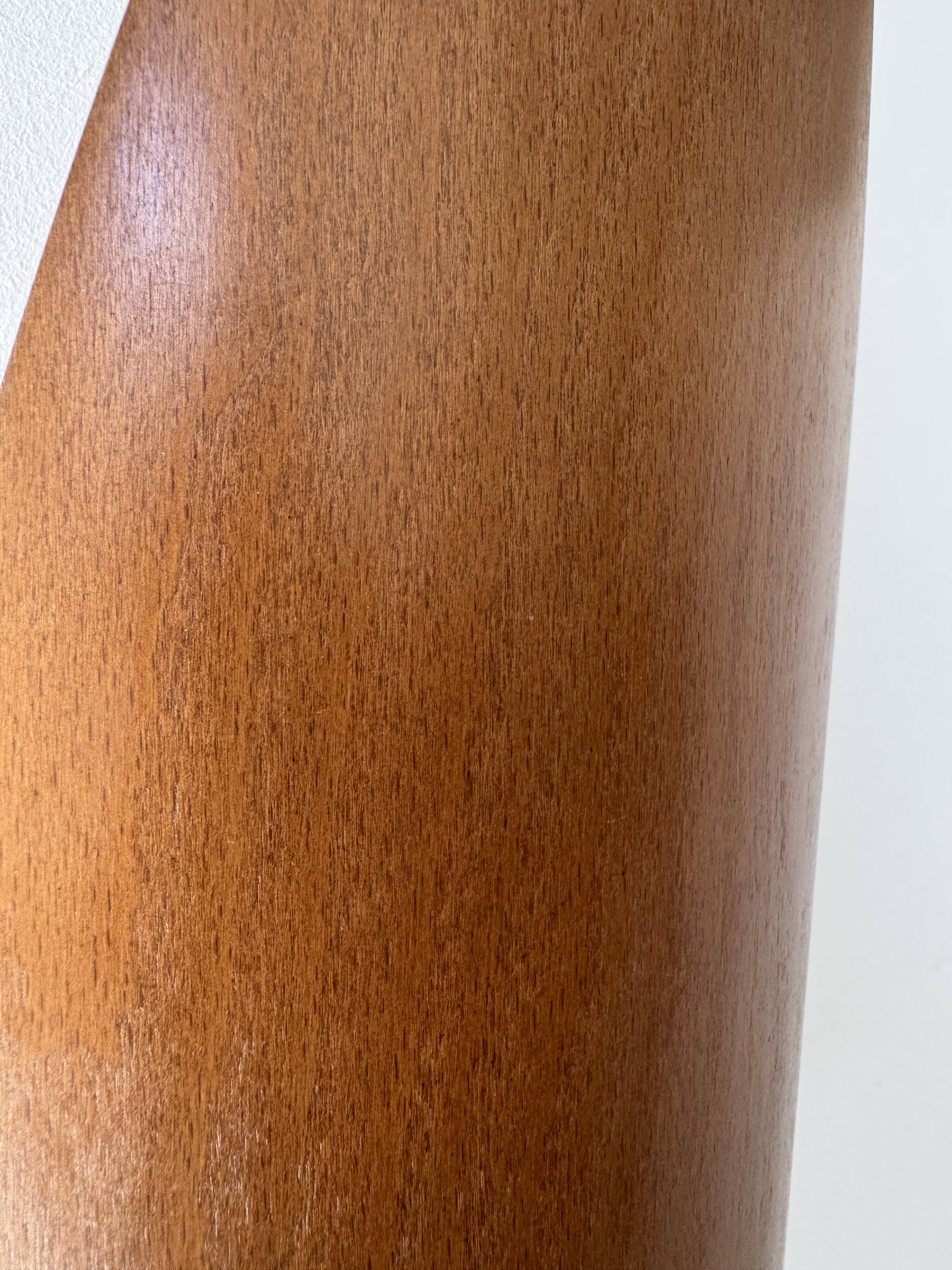 XL vintage wall lamp, thermoformed wood, France, 1970