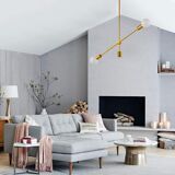 Chandelier ceiling light, golden-ac