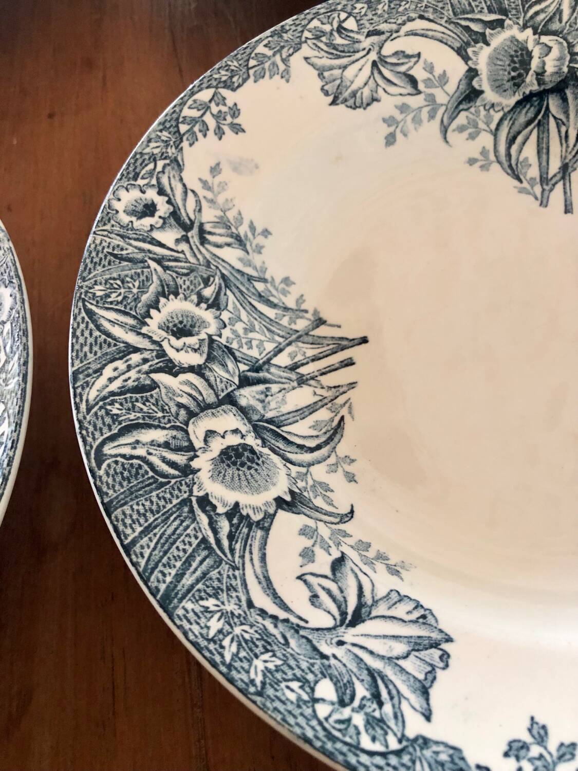 Narcisse Saint Amand ironstone deep plates