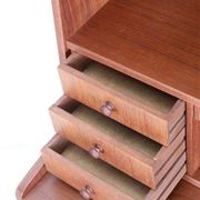Tall mid-century teak secretary desk / Danish modern design / 1960s