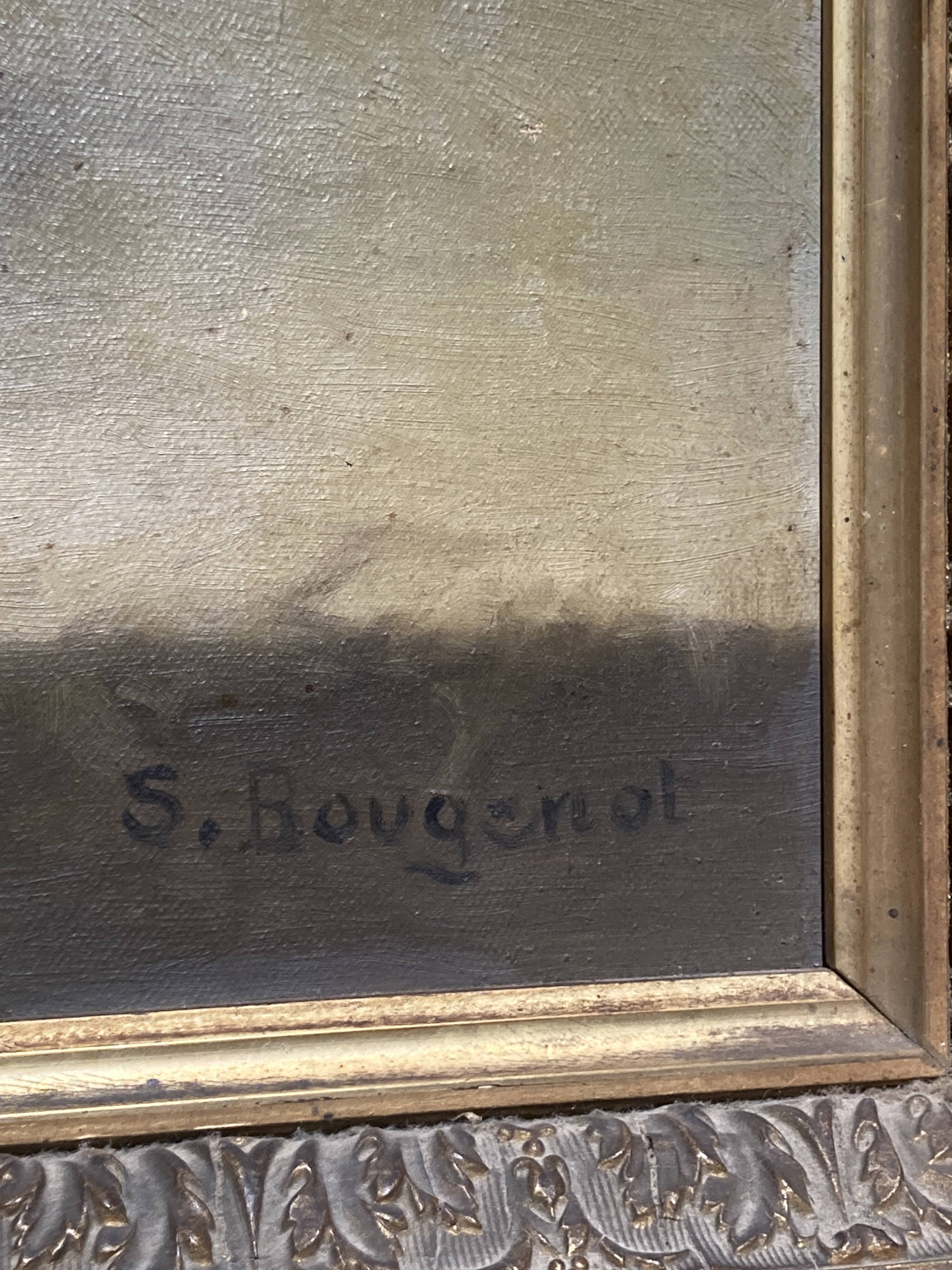 Painting on canvas of a still life, signed S. Bougenot