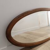 Grand miroir ovale vintage scandinave