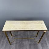 20th Century Gilt Brass and Marble Console Table
