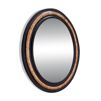 19th-century antique mirror in wood and stucco.