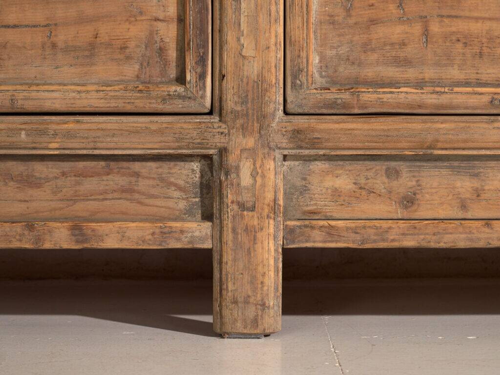 Antique three-door pine wood sideboard – China, circa 1900
