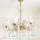 Marie-Thérèse chandelier in crystal and blue Murano glass