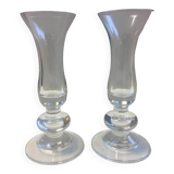 Duo of Soliflore Vases Candleholders Blown Glass Art Decoration Design