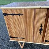 Rattan sideboard attributed to Audoux and Minet