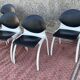 4 Steelcase brown/beige meeting/office chairs with metal base