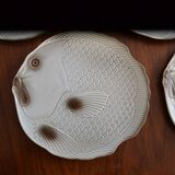 Set of 5 fish plates in earthenware from Salins.