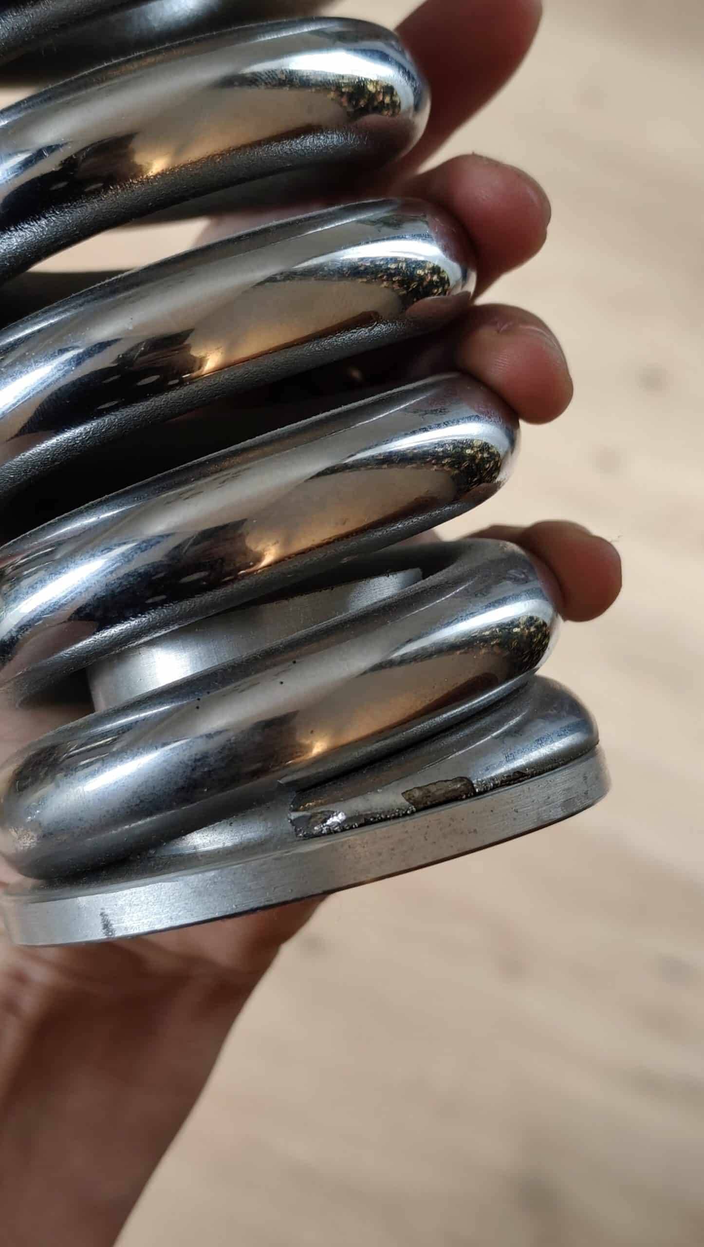 Large spring pen holder in steel – 1970s design