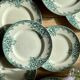 Set of 8 vintage flat plates in iron earth, model Narcisses de Saint Amand (LOT1)
