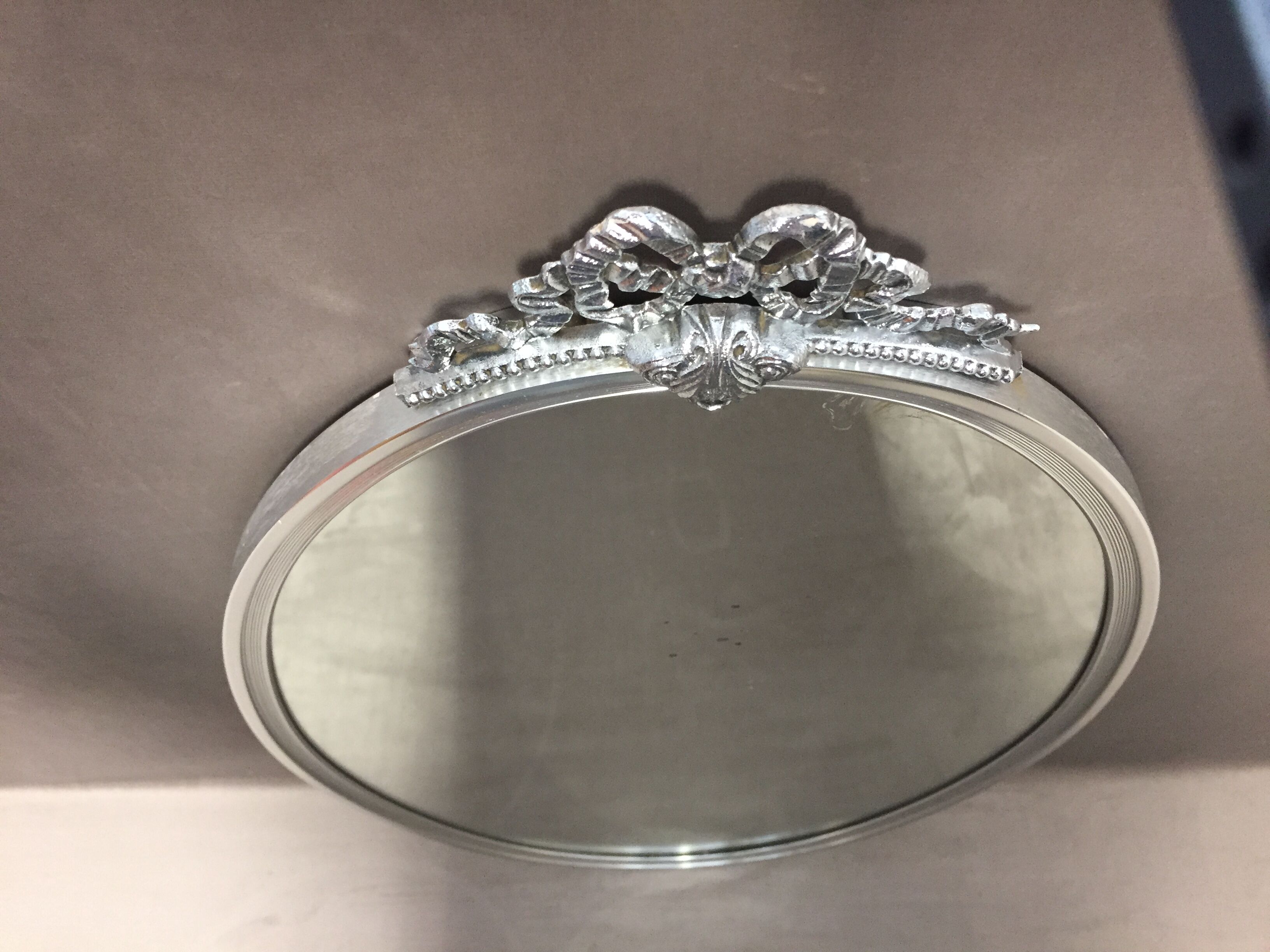 Mirror frame old art deco era 1930 aluminum fronton luvius cast