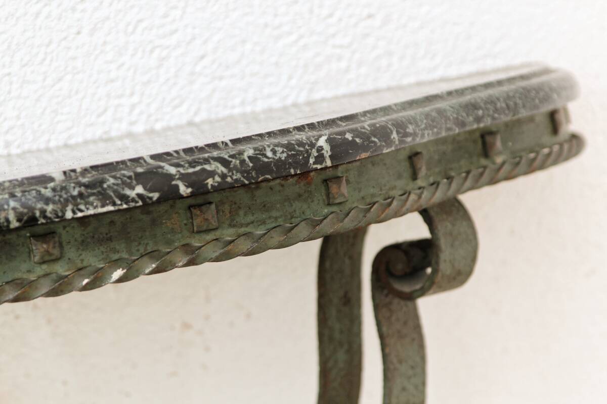 Console murale en fer forgé et marbre