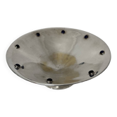 Fruit bowl centerpiece silver metal cabochon