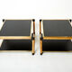 Pair of Italian coffee tables Alberto Smania bamboo brass 1970