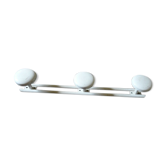 Porte manteau en métal laqué blanc années 70 3 patères