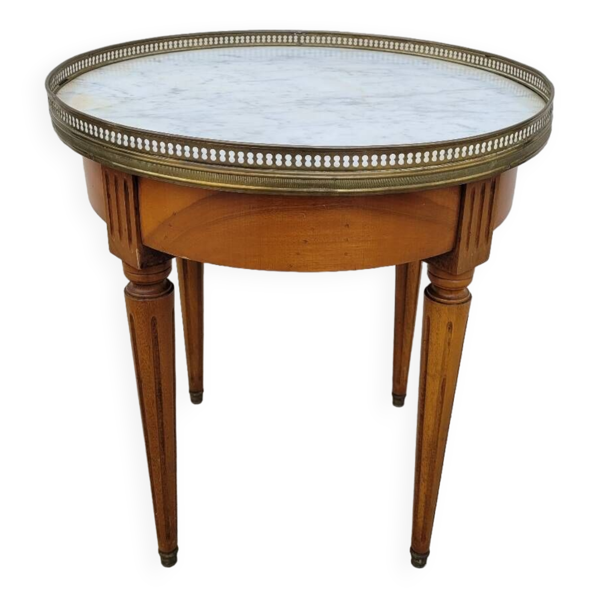 Antique Louis xvi style white marble hot water bottle coffee table